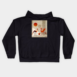 Animals geometry and minimalism: Flamingo Bird Kids Hoodie